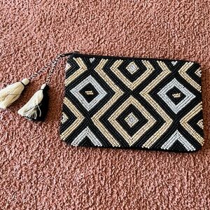 NWOT Merona Beaded Clutch w/ Tassel